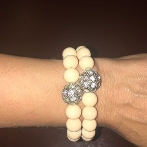 Two beaded bracelets.